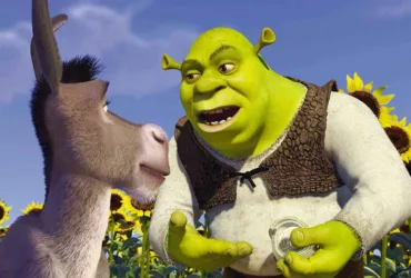 Cena animada do personagem Donkey do universo Shrek
