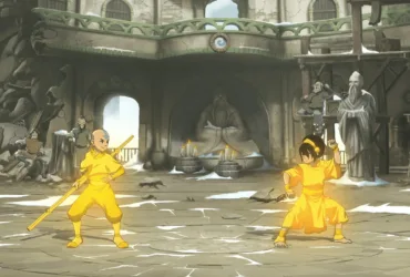 Cena do estágio Spirit Wilds em Avatar Legends: The Fighting Game para PlayStation 5