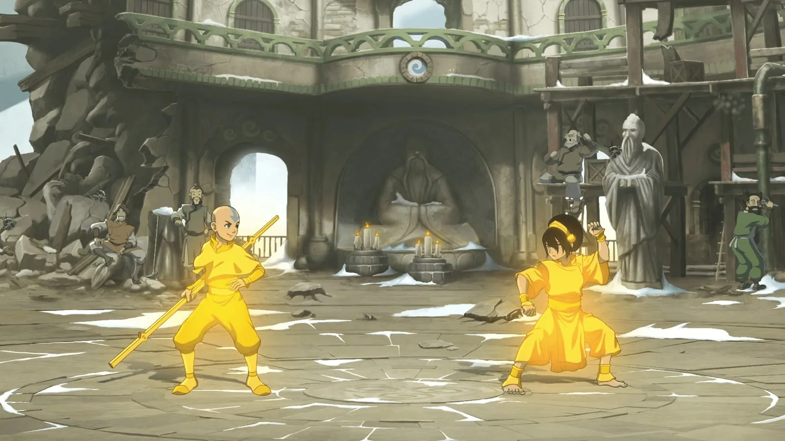 Cena do estágio Spirit Wilds em Avatar Legends: The Fighting Game para PlayStation 5