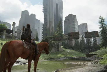 Cena do mod multiplayer de The Last of Us Part 2 mostrando personagens em um mapa do jogo