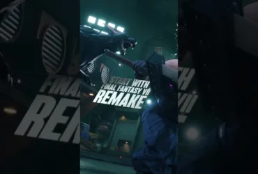 Cena do teaser de Final Fantasy VII Revelation com personagens em fundo escuro