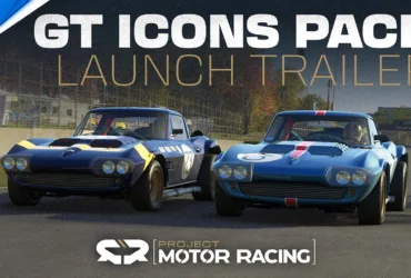 Cena do trailer de lançamento do GT Icons Pack para Project Motor Racing no PS5