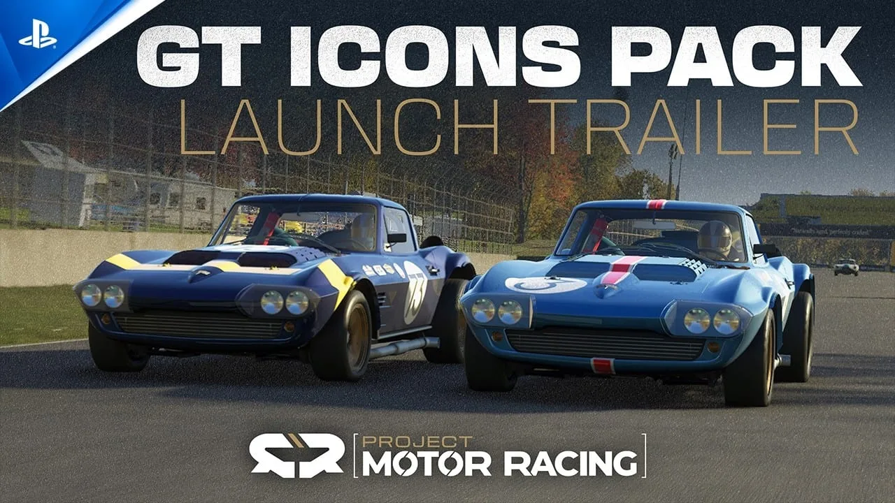Cena do trailer de lançamento do GT Icons Pack para Project Motor Racing no PS5