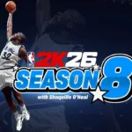 Cena do trailer oficial da Season 8 de NBA 2K26 mostrando jogadores em ação em quadra