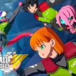 Cena do trailer oficial de Dragon Ball Xenoverse 3 mostrando Bulma e Gamma 1 em West City