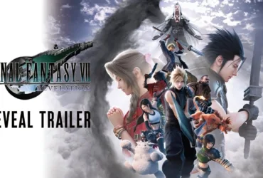 Cena do trailer oficial de FINAL FANTASY VII REVELATION mostrando personagens em ação com visual moderno