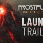 Cena do trailer oficial de Frostpunk 2 mostrando uma colônia congelada em meio à tempestade de neve
