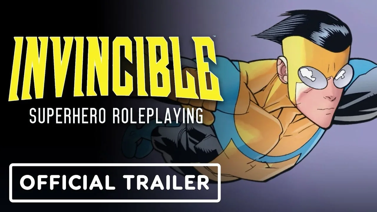Cena do trailer oficial de Invincible: Superhero Roleplaying mostrando ação com super-heróis