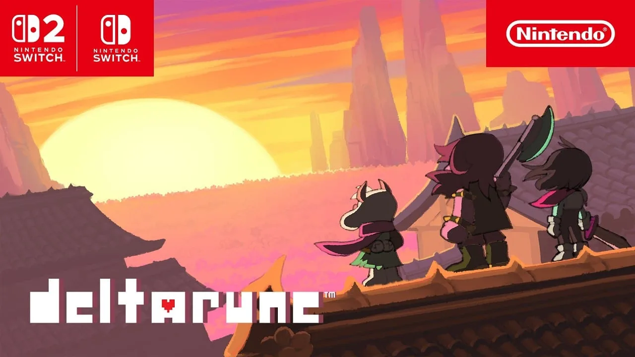 Cena do trailer oficial de lançamento de DELTARUNE Chapter 5 no Nintendo Switch