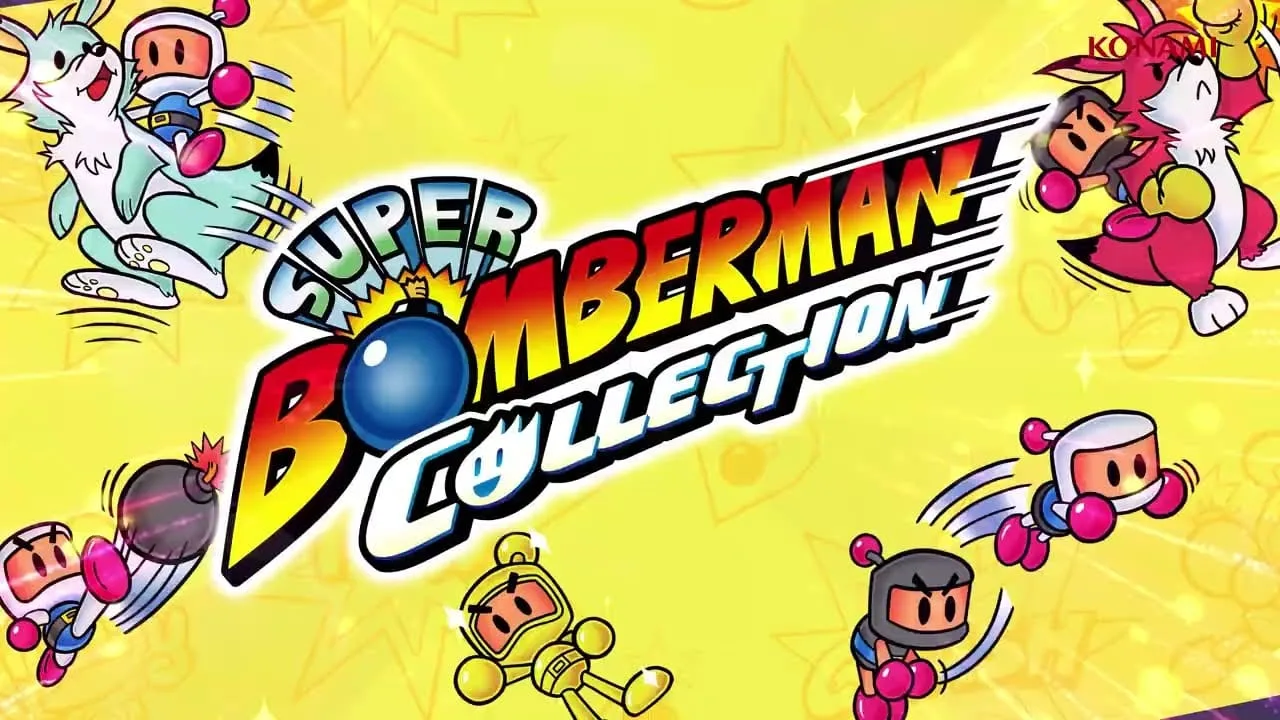 Cena do trailer oficial de SUPER BOMBERMAN COLLECTION mostrando personagens da série em ação