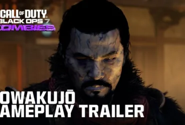 Cena do trailer oficial do modo Kowakujō Zombies em Call of Duty: Black Ops 7 com Oni e Hellhounds