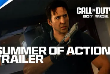 Cena do trailer oficial Summer of Action de Call of Duty Black Ops 7 e Warzone