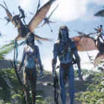 Cenas de Avatar Fire and Ash mostrando Jake e Neytiri em ação