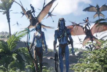 Cenas de Avatar Fire and Ash mostrando Jake e Neytiri em ação
