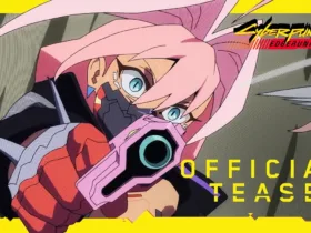 Cenas do teaser de Cyberpunk: Edgerunners 2 com visual neon e personagens futuristas