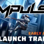 Cenas do trailer oficial do EMPULSE com veículos futuristas em alta velocidade