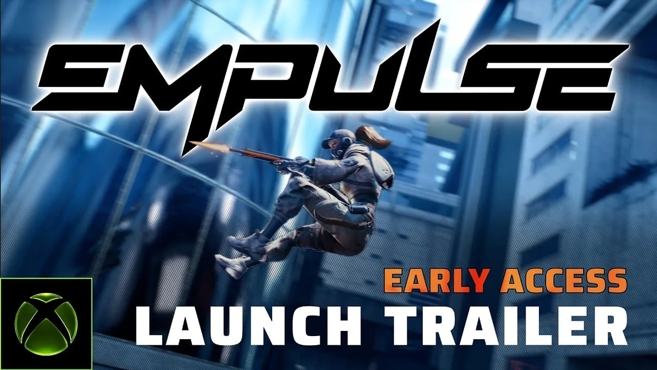 Cenas do trailer oficial do EMPULSE com veículos futuristas em alta velocidade