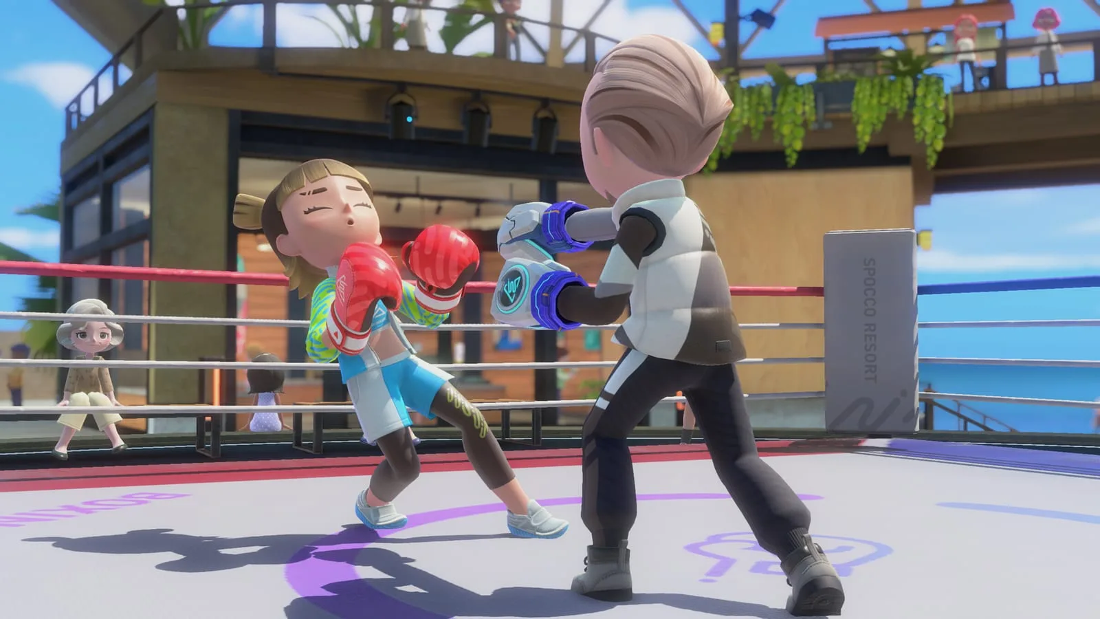 Gameplay de Nintendo Switch Sports Resort mostrando esportes no console