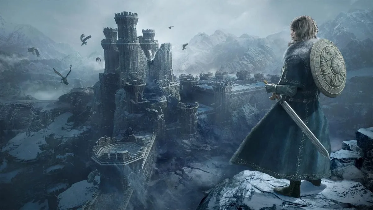 Imagem oficial da expansão Dark Arisen de Dragon's Dogma 2 mostrando personagem e cenário da região de Norgan