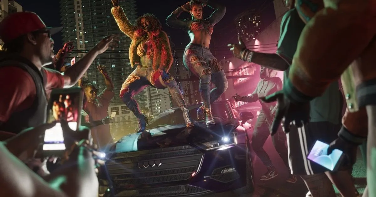 Imagem oficial de GTA 6 destacando Vice City e o PS5 Pro