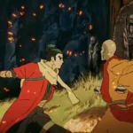 Imagem oficial do anime Sekiro: No Defeat mostrando personagem principal em ambiente japonês histórico
