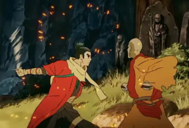 Imagem oficial do anime Sekiro: No Defeat mostrando personagem principal em ambiente japonês histórico