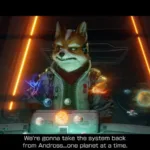 Imagem oficial do jogo Star Fox para Nintendo Switch 2 mostrando combate aéreo no universo Lylat Wars