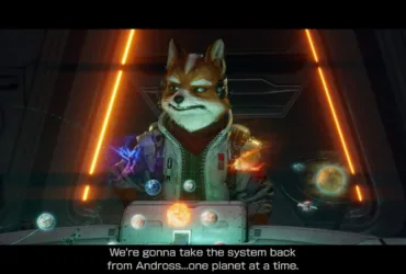 Imagem oficial do jogo Star Fox para Nintendo Switch 2 mostrando combate aéreo no universo Lylat Wars