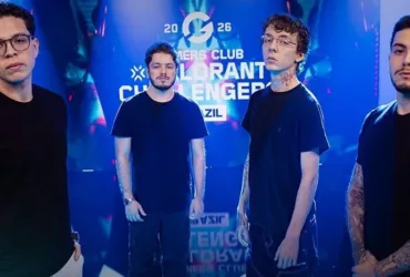 Jogadores de VALORANT em ação durante o Challengers 2026 Brazil Gamers Club Stage 2