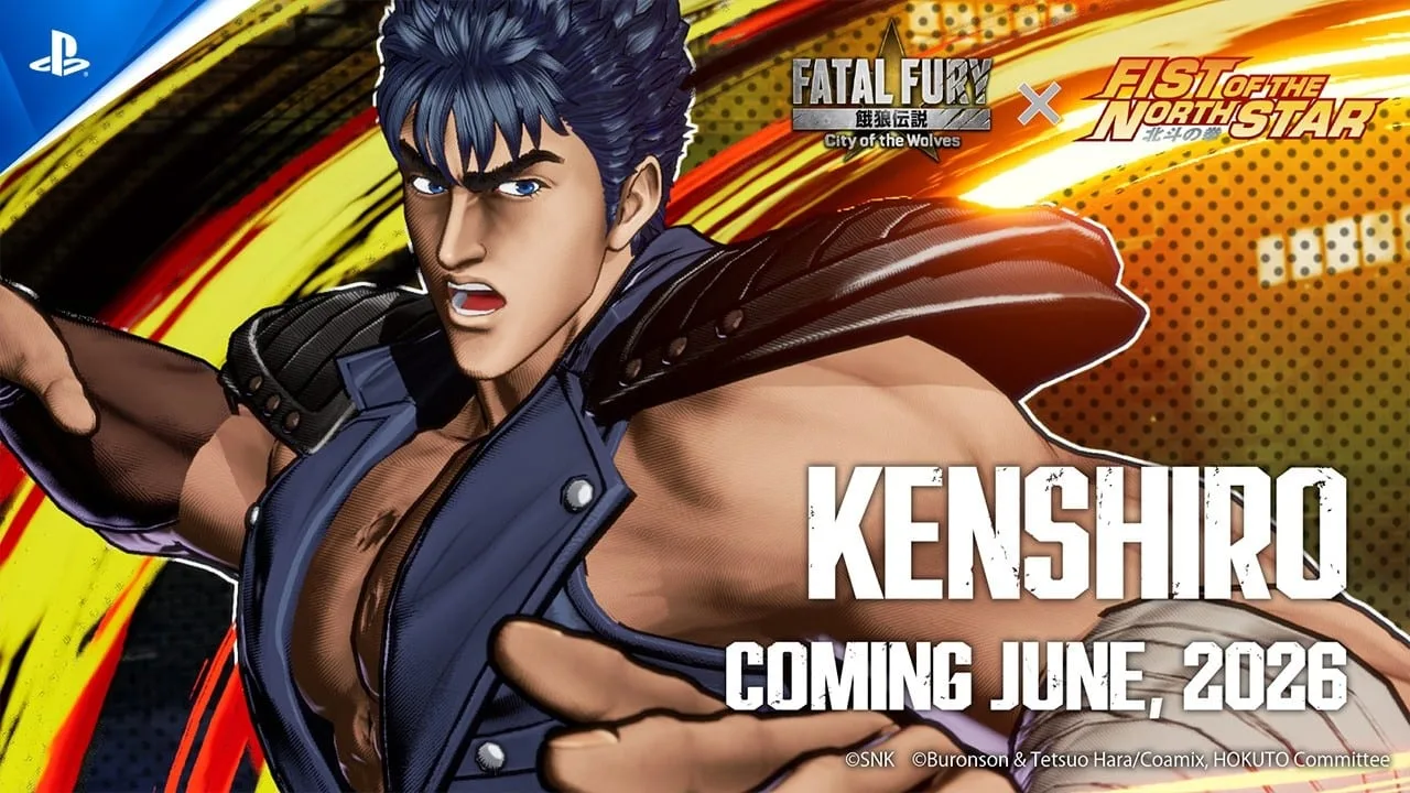 Kenshiro de Fist of the North Star em Fatal Fury: City of the Wolves no PS5 e PS4
