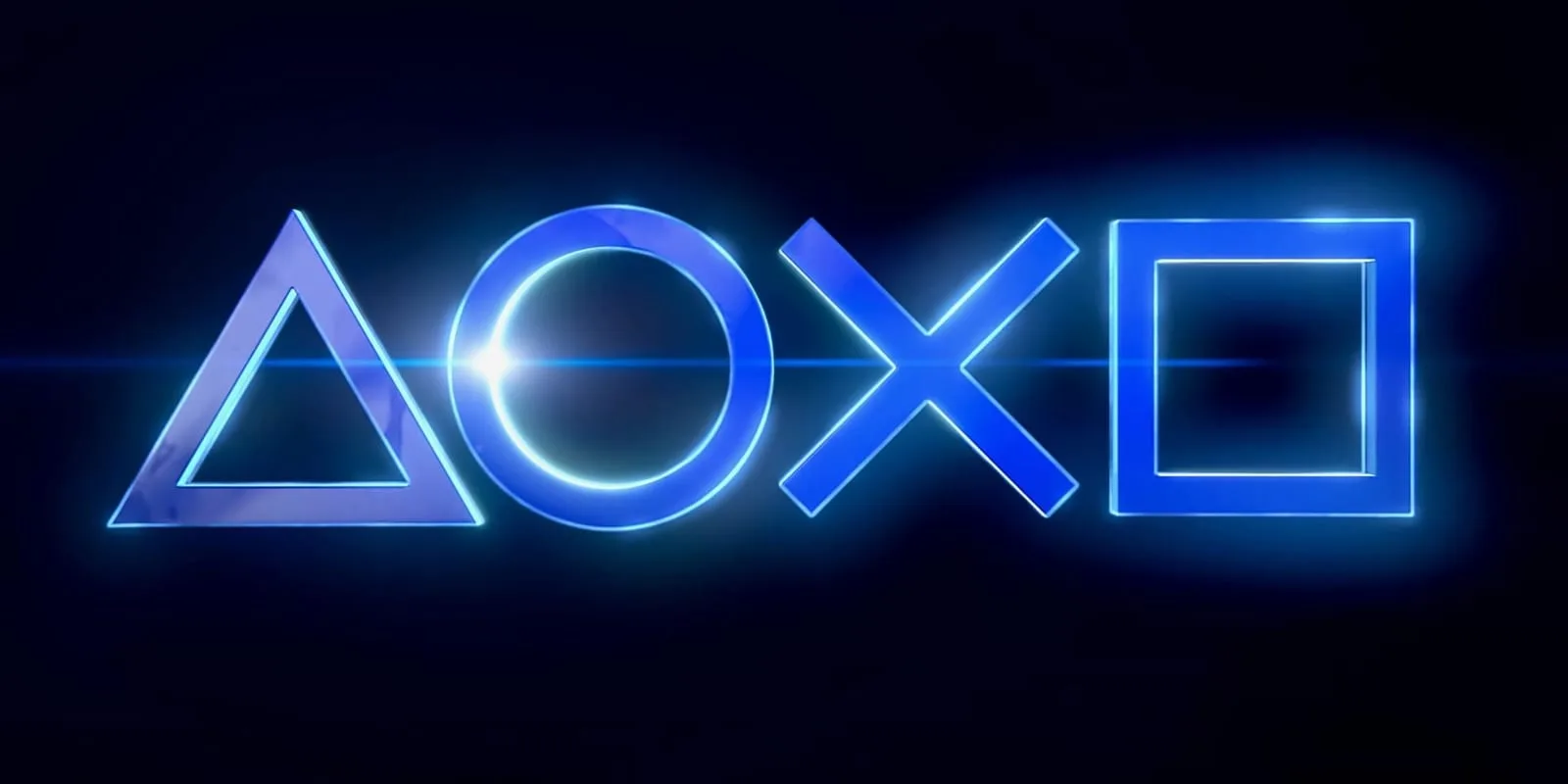 Logo e casa do PlayStation Studios com iluminação azul