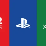 Logos da Nintendo, Sony e Microsoft representando mercado de games