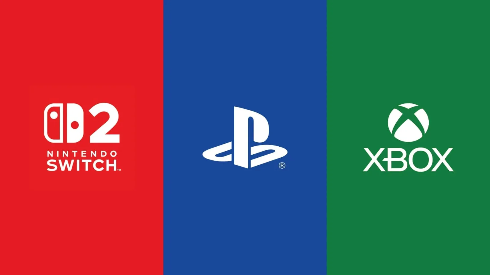 Logos oficiais da Nintendo, PlayStation e Xbox