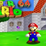 Super Mario 64 rodando no Nintendo 64, representando revolução dos jogos 3D