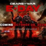 Arte oficial de Gears of War E-Day, novo jogo exclusivo de console Xbox.