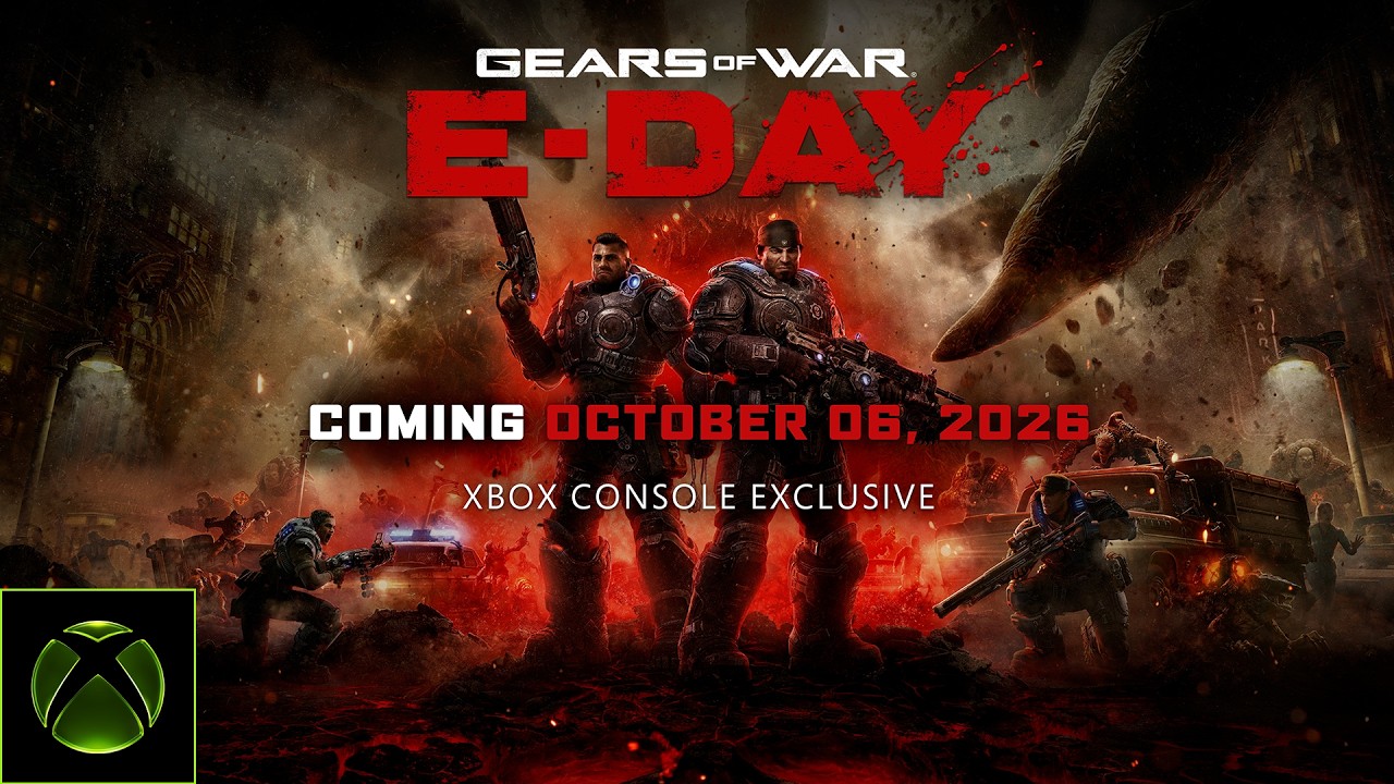 Arte oficial de Gears of War E-Day, novo jogo exclusivo de console Xbox.