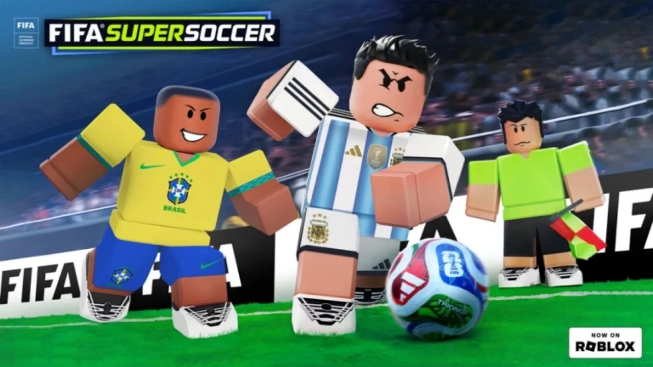 Thumbnail de vídeo sobre FIFA Super Soccer no Roblox.