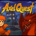 Cena de gameplay de Axel Quest com visual pixel art no Nintendo Switch