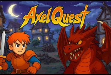 Cena de gameplay de Axel Quest com visual pixel art no Nintendo Switch