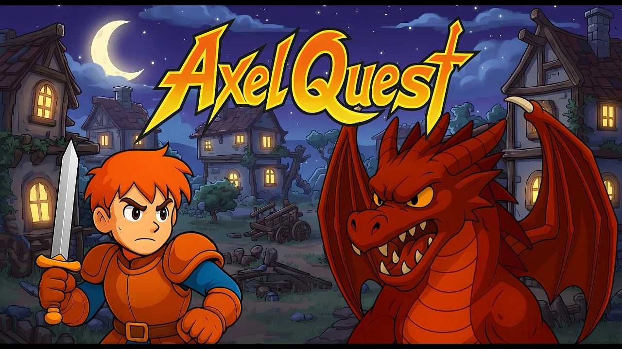 Cena de gameplay de Axel Quest com visual pixel art no Nintendo Switch