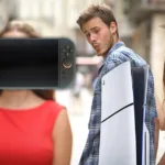 Meme mostrando Switch 2, Xbox e PlayStation em disputa de vendas nos EUA
