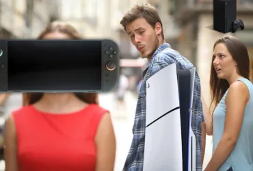 Meme mostrando Switch 2, Xbox e PlayStation em disputa de vendas nos EUA