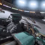 Piloto de landspeeder em corrida de Star Wars: Galactic Racer