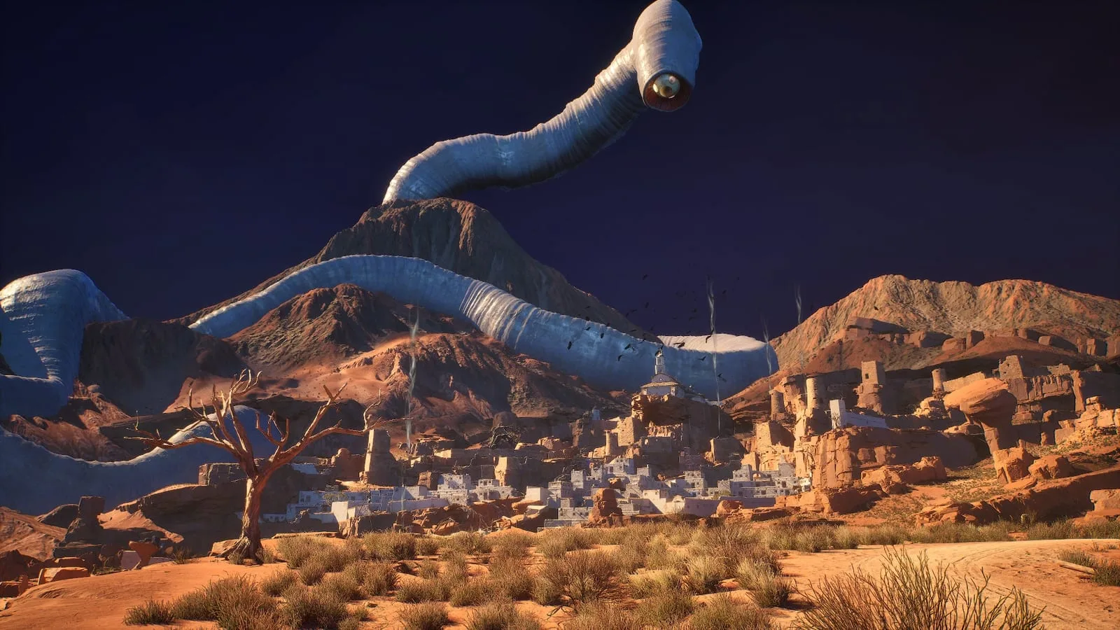 Screenshot mostrando ambiente do Velho Oeste em Guns of Eschaton