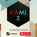 Screenshot oficial de Kami 2 mostrando fases com cores vibrantes e design minimalista