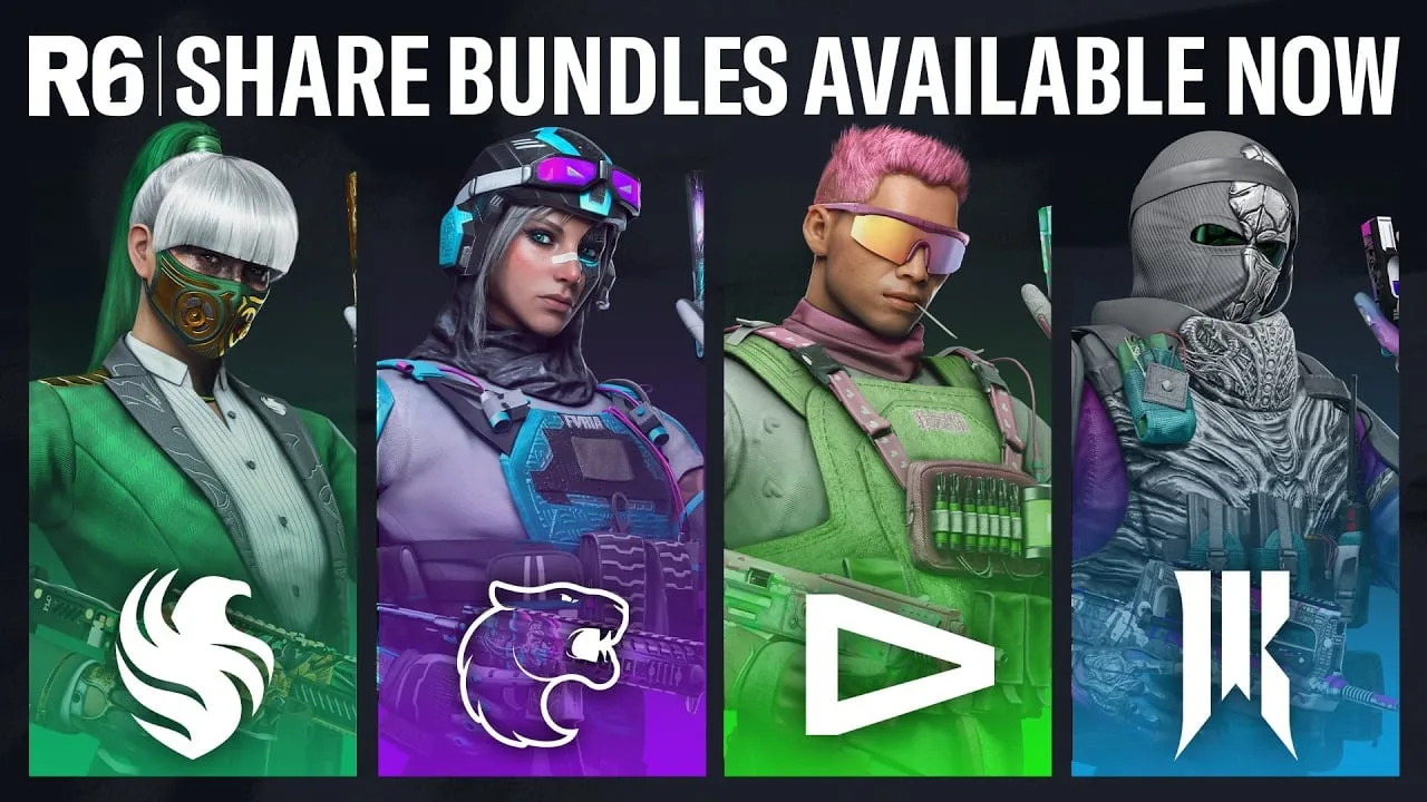 Skins das equipes profissionais em Rainbow Six Esports junho 2026