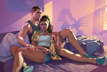Tela promocional de GTA 6 mostrando gráficos do jogo