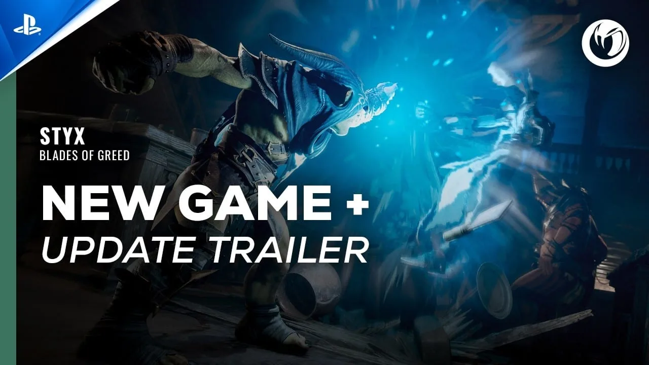 Trailer oficial de Styx: Blades of Greed New Game+ para PS5 mostrando o personagem Styx em ação furtiva