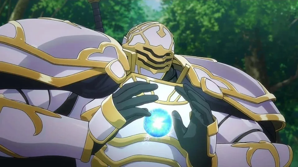 Visual oficial da segunda temporada de Skeleton Knight in Another World mostrando o protagonista em armadura esquelética