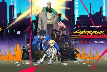Visual oficial do anime Cyberpunk Edgerunners 2 mostrando os principais personagens em destaque